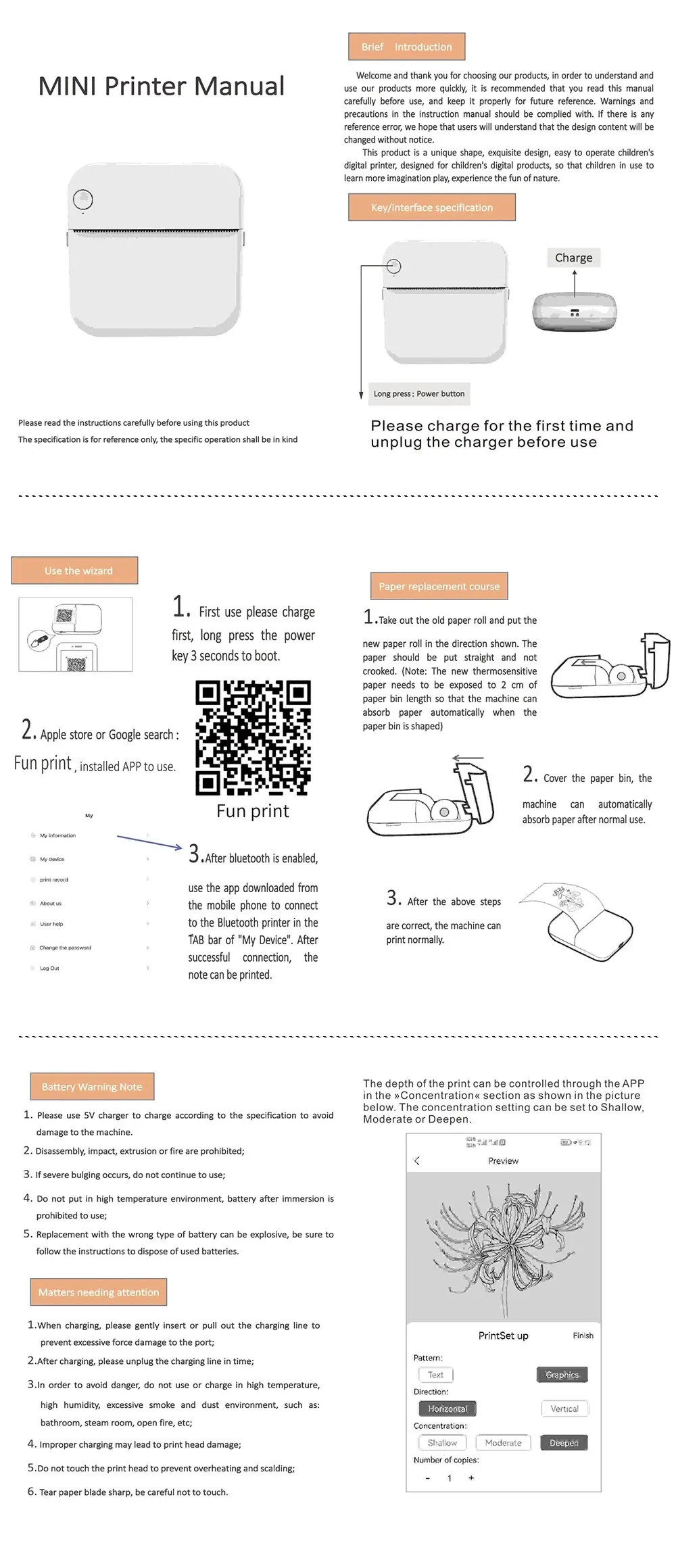 Description Picture 3 of itemOlaf Mini Printer Portable Thermal Stickers Paper Inkless Bluetooth Wireless Impresora Android IOS Portable Label Printer